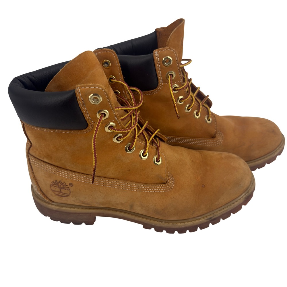 Timberland 6 Inch Premium Waterproof Boots Mens 9 Wheat Nubuck Leather 10061